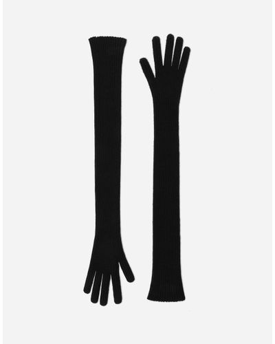 Dolce & Gabbana Long Cashmere Gloves - Black