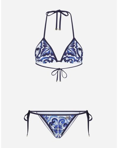 Dolce & Gabbana Bikini mit Print - Blau