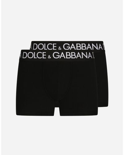 Dolce & Gabbana Two-Pack Cotton Jersey Boxers - Schwarz