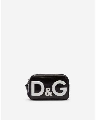 Dolce & Gabbana Bauchtasche Aus Bedrucktem Canvas D&G-Logo - Schwarz