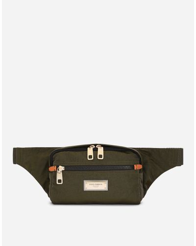 Dolce & Gabbana Nero Sicilia Dna Nylon Belt Bag With Branded Tag - Multicolour
