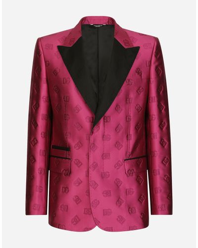 Dolce & Gabbana Einreihige Smokingjacke Sicilia Jacquard Dg - Pink
