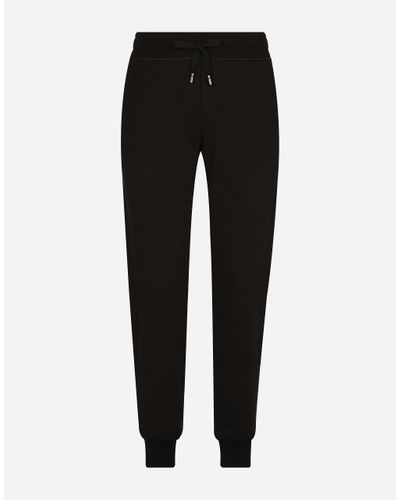 Dolce & Gabbana Jersey Jogging Pants With Branded Tag - Black