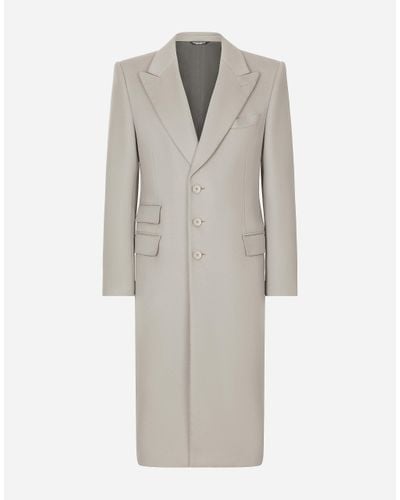 Dolce & Gabbana Single-Breasted Double Cashmere Coat - Gray