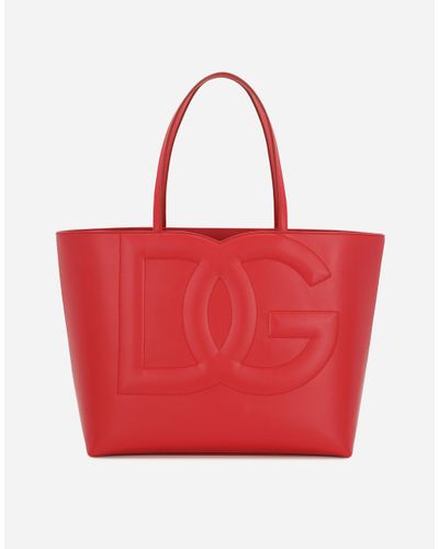 Dolce & Gabbana Medium Dg Logo Shopper - Red