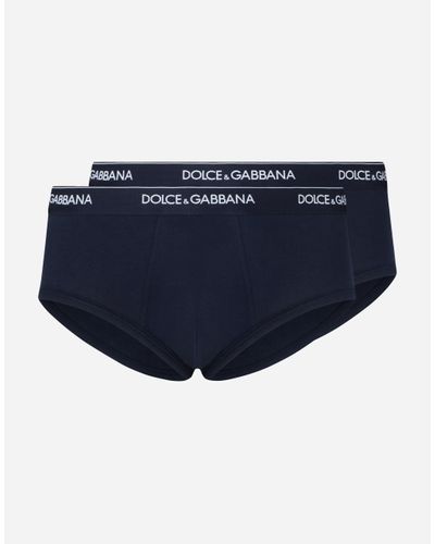 Dolce & Gabbana Bi-Pack Brando Slip Baumwoll-Stretch - Blau