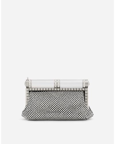 Dolce & Gabbana Small Crystal Shoulder Bag - Gray