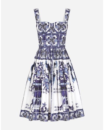 Dolce & Gabbana Bustier Midi Dress - Blue
