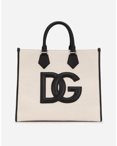Dolce & Gabbana Canvas Shopper With Calfskin Nappa Details - Mehrfarbig