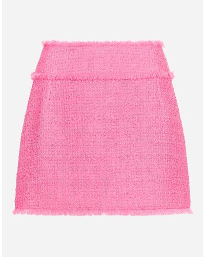 Dolce & Gabbana Raschel Tweed Miniskirt - Pink