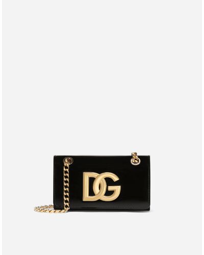 Dolce & Gabbana Polished Calfskin 3.5 Phone Bag - Black