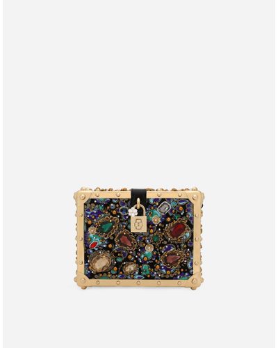 Dolce & Gabbana Tasche Dolce Box Aus Jacquardgewebe Mit Stickereien - Mehrfarbig