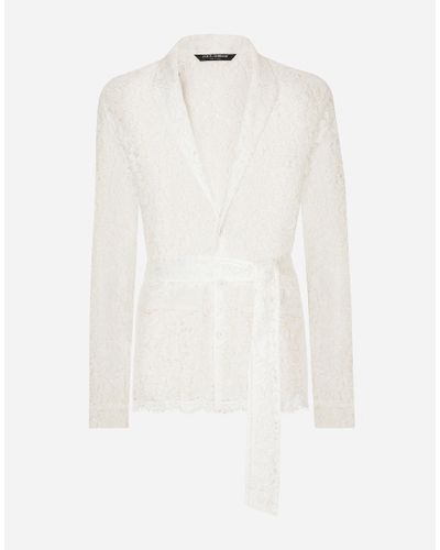 Dolce & Gabbana Lace Robe - White