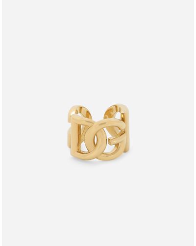 Dolce & Gabbana Interlocking Logo Ring - Metallic