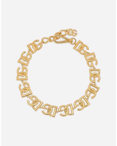Dolce & Gabbana Choker With Dg Logos - Mettallic