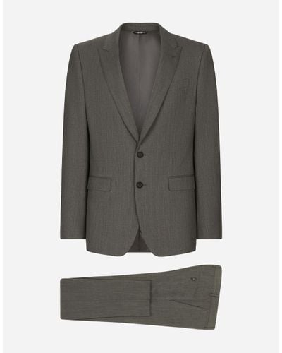 Dolce & Gabbana Single-Breasted Stretch Wool Martini-Fit Suit - Gray