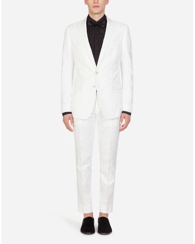 Dolce & Gabbana Jacquard Martini Suit - White