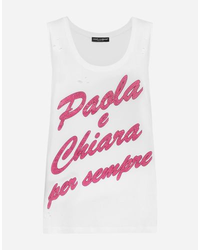 Dolce & Gabbana "Paola E Chiara Per Sempre" Tank Top - Pink