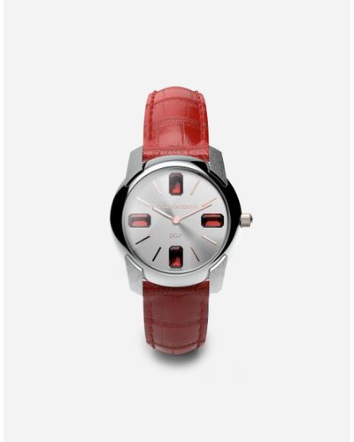Dolce & Gabbana Watch With Alligator Strap - Rot