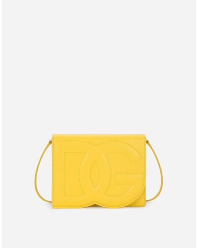 Dolce & Gabbana Umhängetasche Dg Logo Bag Aus Kalbsleder - Gelb