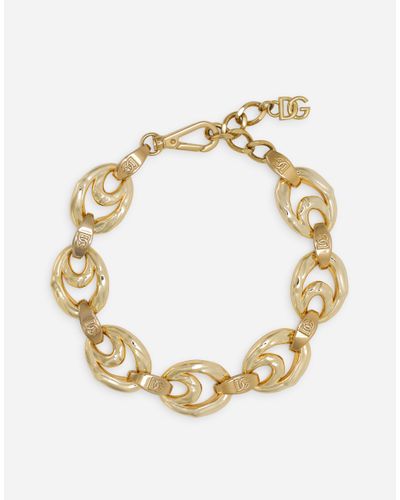 Dolce & Gabbana Kurze Halskette Mit Ovalen Gliedern - Mettallic