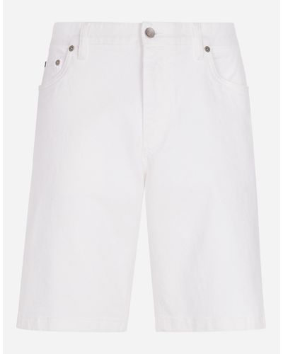 Dolce & Gabbana Stretch Denim Shorts - White