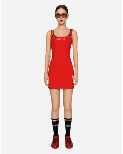 Dolce & Gabbana Short Spandex Jersey Dress - Red