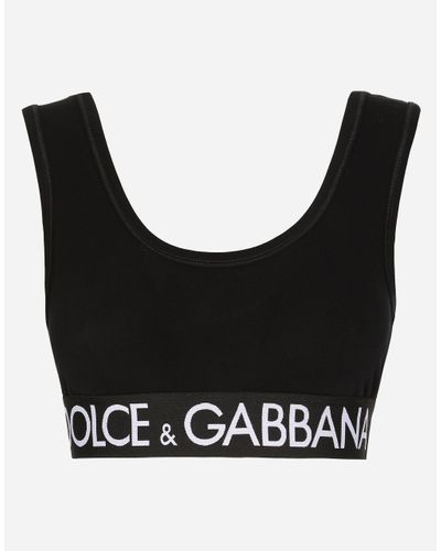 Dolce & Gabbana Logo-band Cropped Tank Top - Black