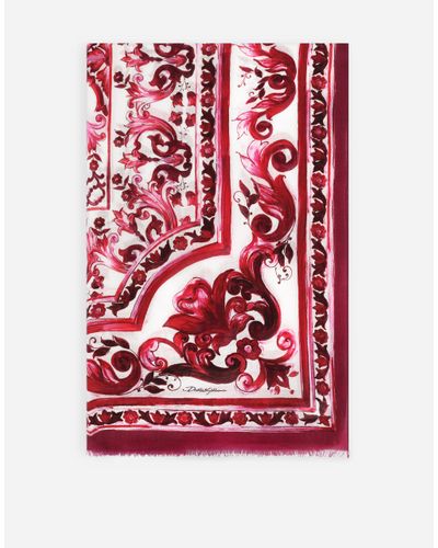 Dolce & Gabbana Schal 135 X 200 Aus Modal Und Kaschmir Print - Rot
