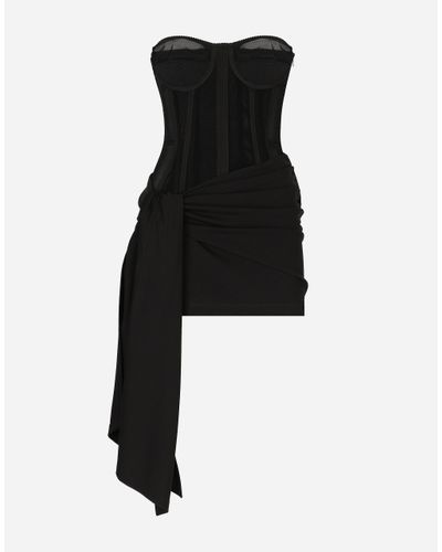Dolce & Gabbana Corset-detail Mini Dress - Black