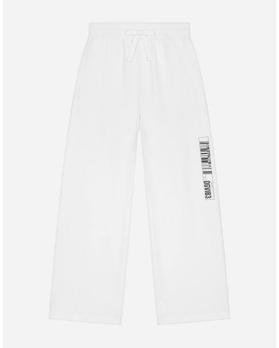 Dolce & Gabbana Jersey Jogging Trousers With Dg Vib3 Logo - White