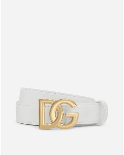 Dolce & Gabbana Calfskin Belt With Dg Logo - Mehrfarbig