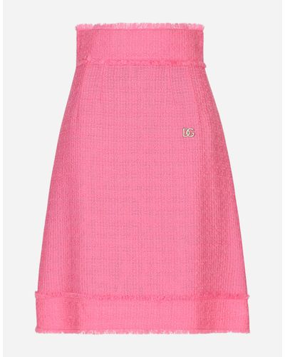 Dolce & Gabbana Midirock Aus Raschel-Tweed - Pink