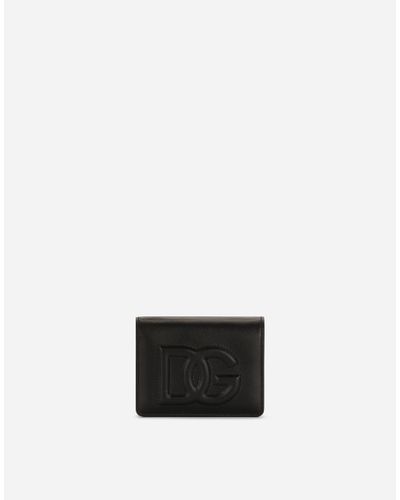Dolce & Gabbana Calfskin Wallet With Dg Logo - Black