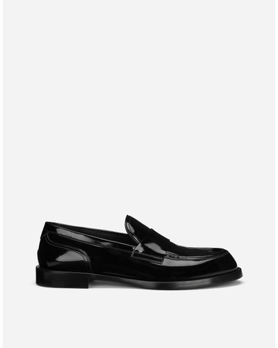Dolce & Gabbana Polished Calfskin Loafers - Black
