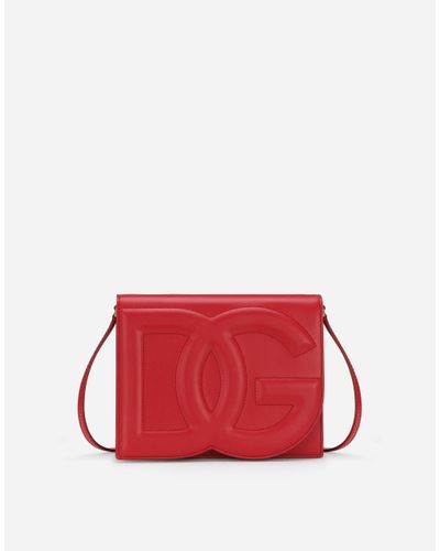 Dolce & Gabbana Umhängetasche Dg Logo Bag Aus Kalbsleder - Rot