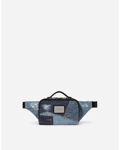 Dolce & Gabbana Patchwork Denim Belt Bag - Blue