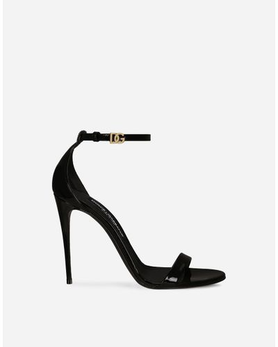 Dolce & Gabbana Sandale Aus Lackleder - Schwarz