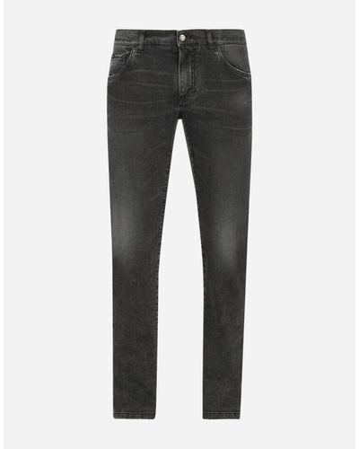 Dolce & Gabbana Jeans Skinny Stretch Grau Gewaschen