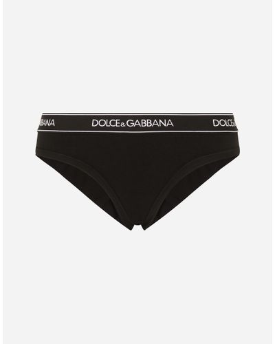 Dolce & Gabbana Jersey Brazilian Briefs With Branded Elastic - Schwarz