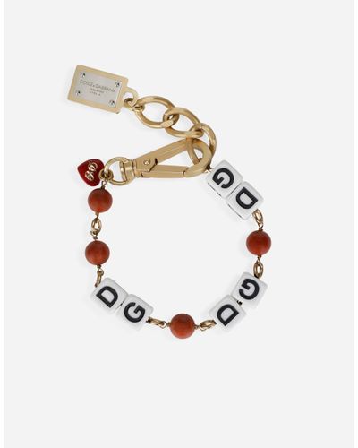Dolce & Gabbana Armband mit DG-Logowürfeln - Mettallic