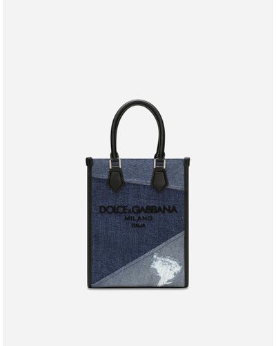 Dolce & Gabbana Small Patchwork Denim Bag - Blue