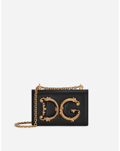 Dolce & Gabbana Nappa Leather Dg Girls Shoulder Bag - White