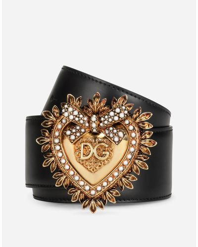 Dolce & Gabbana Devotion Gürtel Aus Luxuriösem Leder - Schwarz