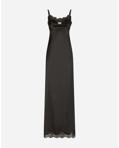 Dolce & Gabbana Long Satin Slip Dress With The Tag - White