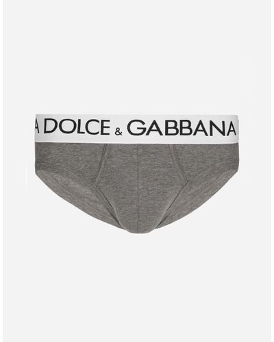 Dolce & Gabbana Midi-Slip Bielastischer Baumwolljersey - Grau
