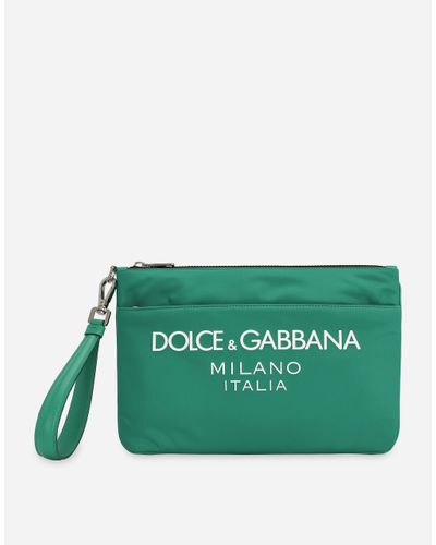 Dolce & Gabbana Logo-print Clutch Bag - Green