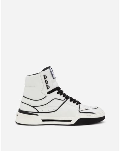 Dolce & Gabbana Mid-Top-Sneaker New Roma Aus Kalbsnappaleder - Weiß