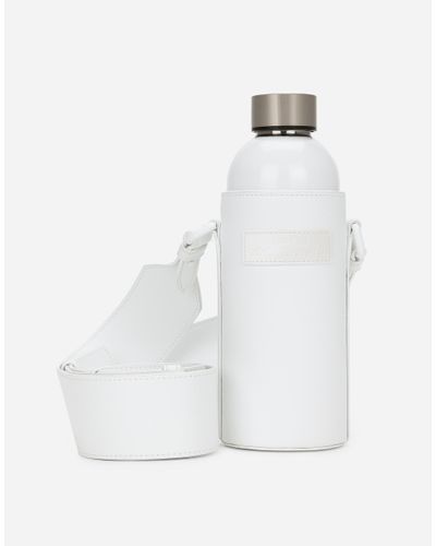 Dolce & Gabbana Faux Leather Bottle Holder And Water Bottle Blanco - White