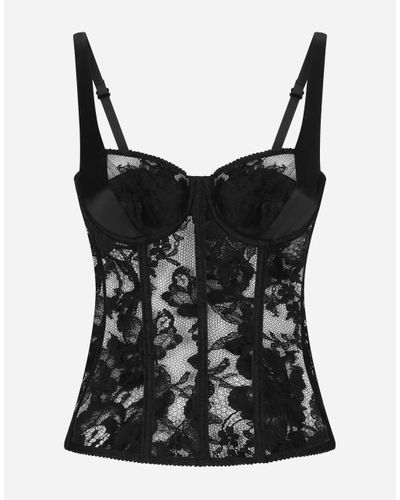 Dolce & Gabbana Lace-detailing Sheer Corset - Black